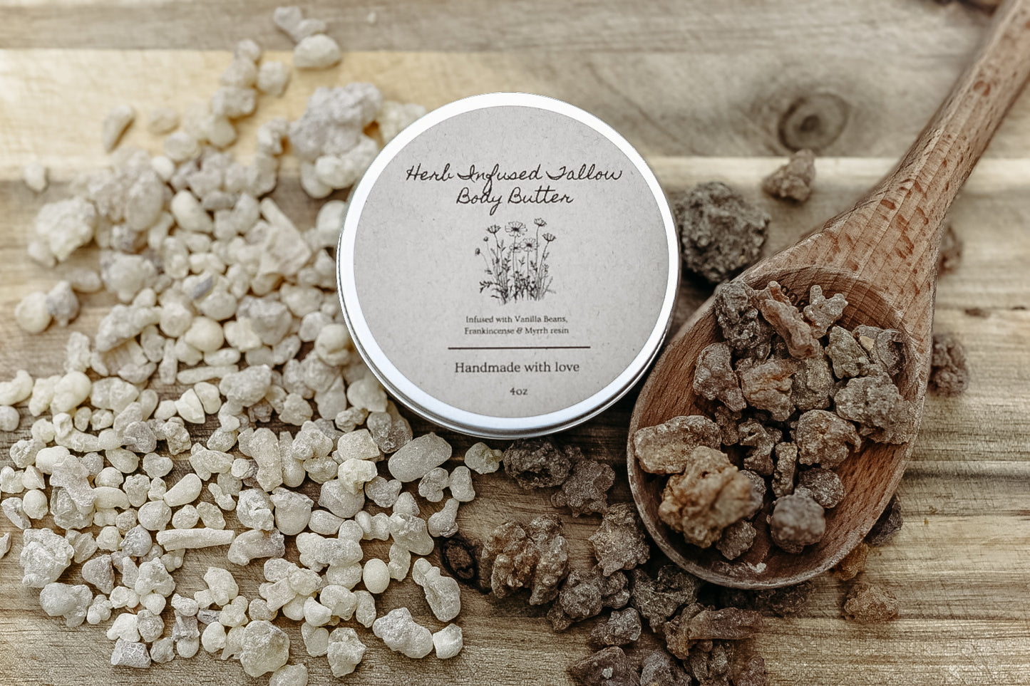 Herb Infused Tallow Body Butter - Vanilla Frankincense & Myrrh